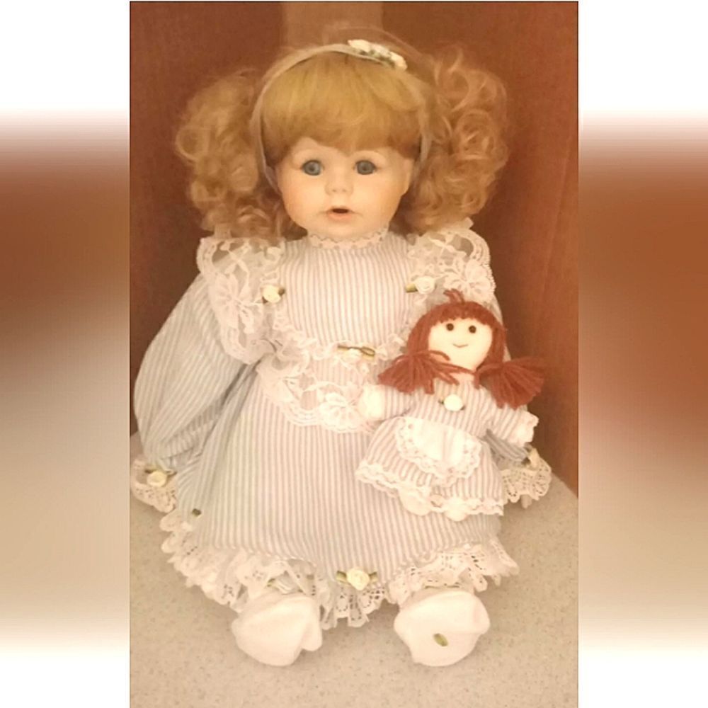 Toddler doll with baby rag doll...Brittany is adorable. Sitting 10"
